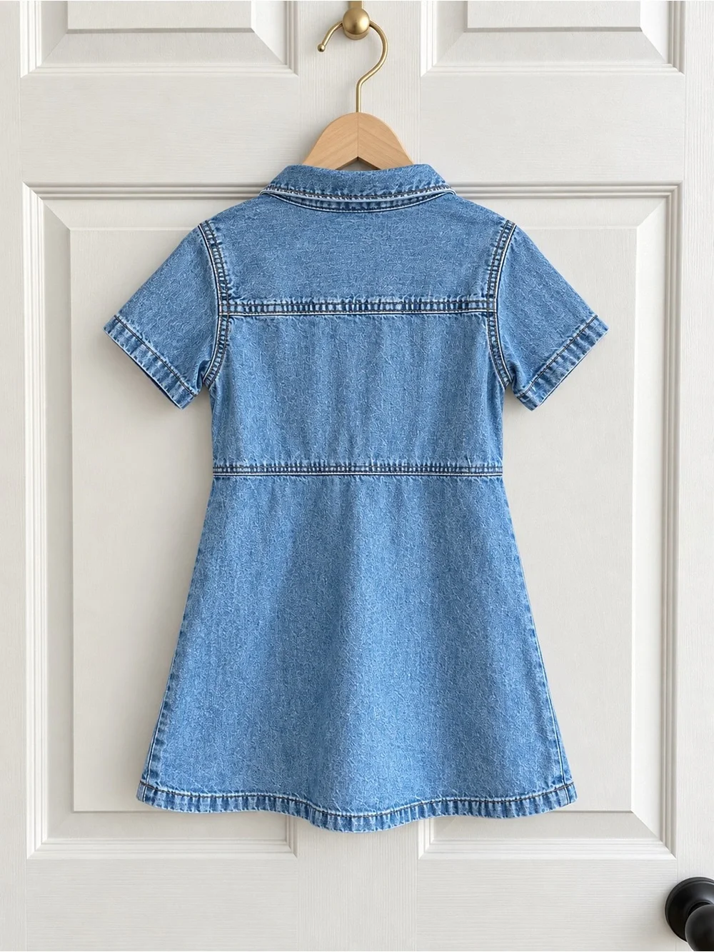 Gap Kids Girls 4-5 Denim Utility Shirt Dress Button Front Pockets